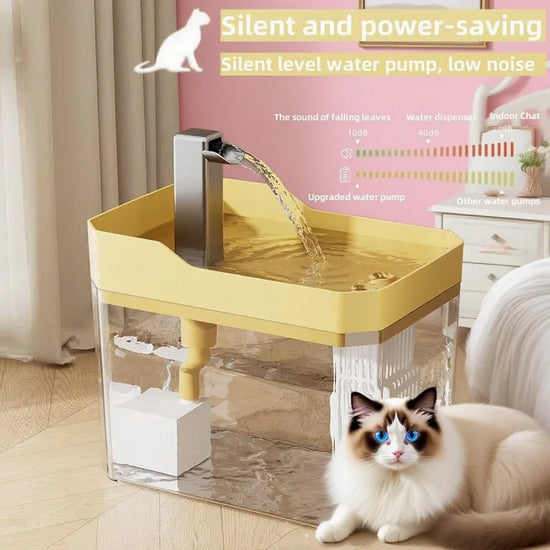 Vynexa - Fuente de agua para gatos con filtro automático, dispensador de agua USB para mascotas, circulación de agua viva, fuente automática silenciosa para gatos y mascotas pequeñas.